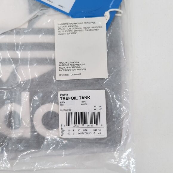 Adidas Women L Originals Trefoil Cropped Tank Top Black Halter DV2562 NEW - Picture 8 of 8